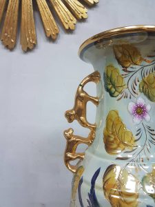 Vintage ceramic vase Henri Bequet vaas M. Depose 889