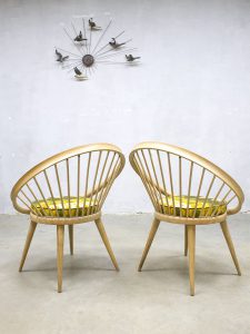 Yngve Ekström vintage circle chair spijlen stoel Swedese
