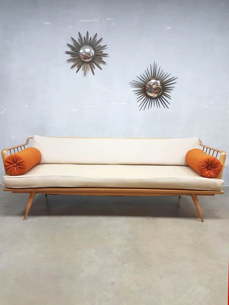 Midcentury design lounge bank spijlen bank spindle back sofa Walter Knoll