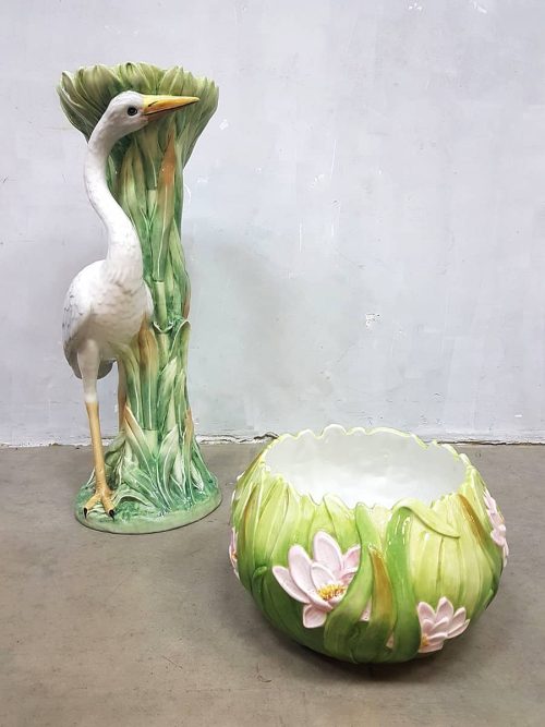 Vintage Italiaans design keramieke zuil plantenstandaard Belle Epoque bloempot