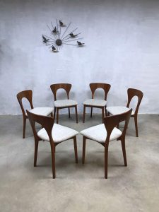 Midcentury design Danish dinnerchairs Koefoed Hornslet vintage stoel