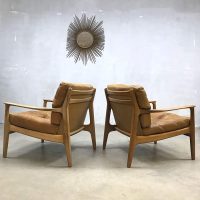 vintage design leren fauteuil stoel Deense stijl Scandinavisch design