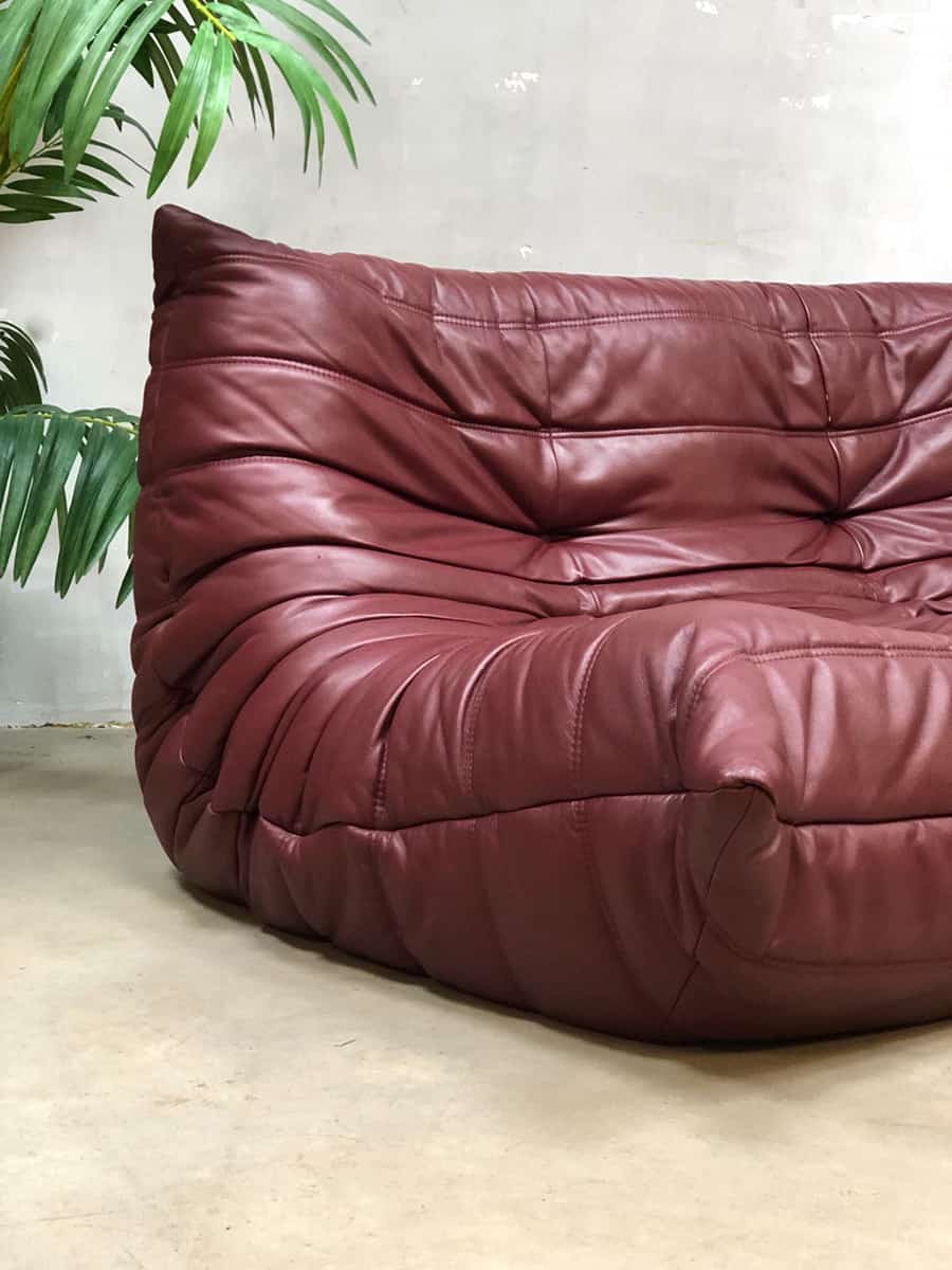 Vintage leren design sofa Roset Michel Ducaroy |