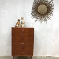 Vintage Deense ladekast teak chest of drawers cabinet Danish