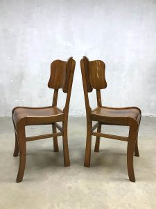 vintage teak houten stoel stoelen dinner chairs midcentury modern