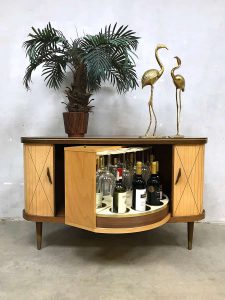 Midcentury vintage cocktail bar cabinet dranken kast fifties