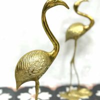 Vintage goudkleurige flamingo brass crane bird gold decoration