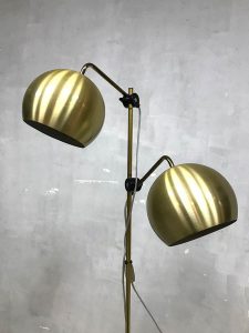 midcentury modern brass floorlamp vloerlamp retro bollamp