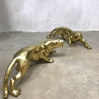 vintage gouden panter leopard brass messing decoration