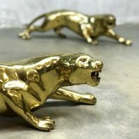 Vintage gouden tijger brass tiger leopard panter sculpture decoration