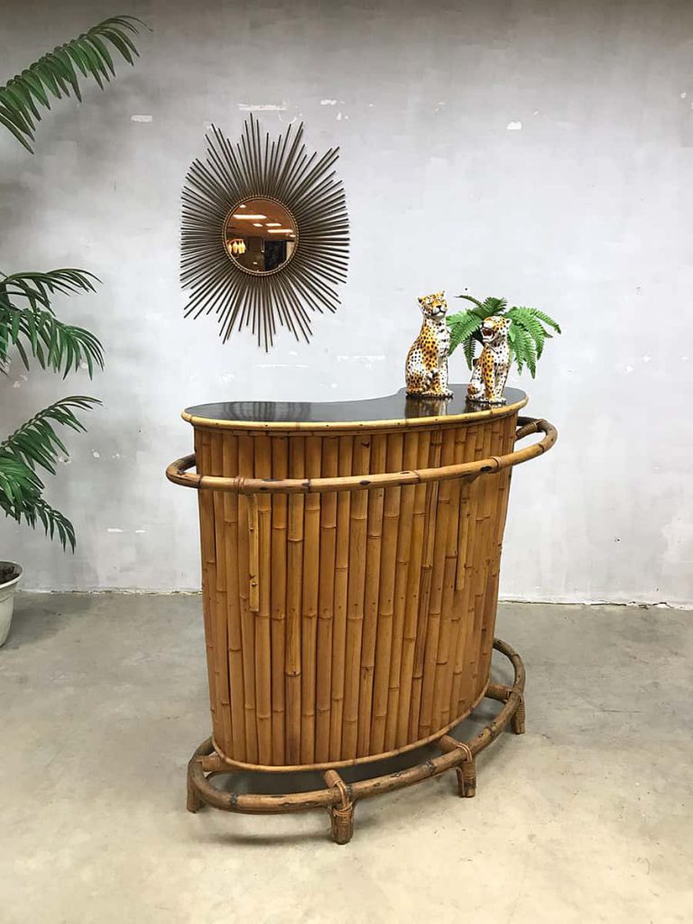 Vintage bamboe rotan cocktail bar bamboo rattan Tiki bar Bestwelhip