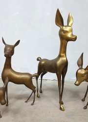 Brass Bambi deer sculpture decoration messing vintage koper hert