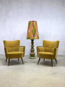 Vintage cocktail chair velvet arm chair velours lounge fauteuil