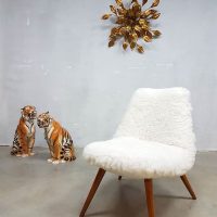 Vintage design easy chair sheepskin schapenvacht fauteuil Teddy
