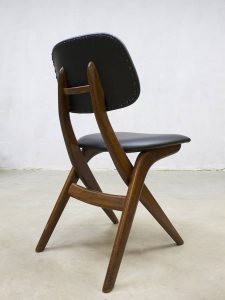 vintage dining dinner chair scissor chair Louis van Teeffelen Webe Dutch design eetkamer stoel