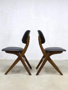 vintage jaren 60 eetkamerstoelen stoelen Webe Louis van Teeffelen Holland dinner chair retro