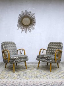 Fifties vintage midcentury design lounge set sofa & armchairs