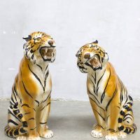 midcentury modern keramische tijgers cheetah decoration luxury