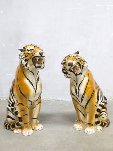 midcentury modern keramische tijgers cheetah decoration luxury