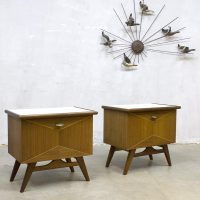 midcentury modern Danish design nightstands vintage nachtkastjes Deense stijl