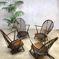 Vintage Ercol spindle back lounge set armchairs rocking chair &coffee table Lucian Ercolani