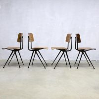 vintage Friso Kramer industrial chairs industriële schoolstoelen Wim Rietveld Ahrend de Cirkel Dutch design