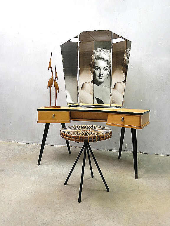 Vintage dressing table vanity table sixties Dutch design kaptafel