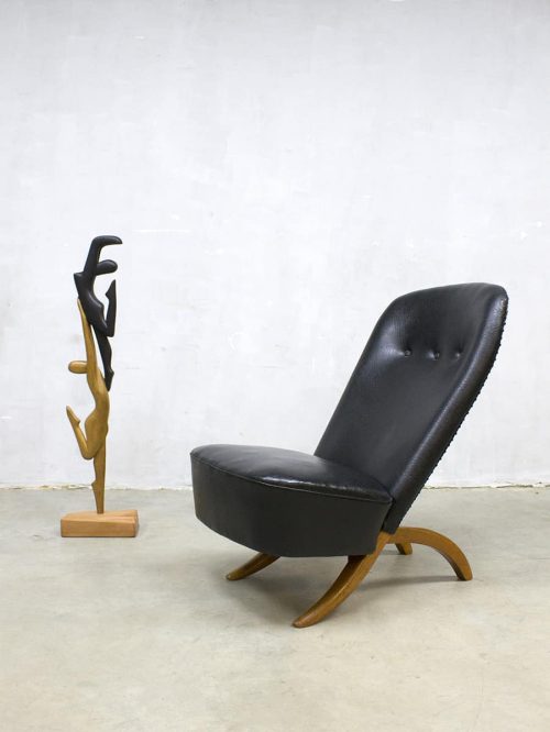 Midcentury vintage Dutch design congo chair fauteuil Theo Ruth Artifort