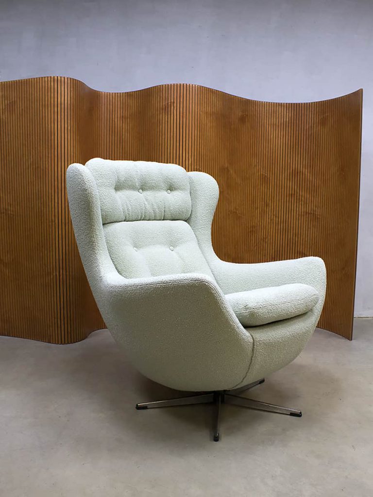 Vintage design swivel wingback chair lounge chair egg chair