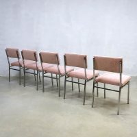 vintage eetkamer stoel industrieel roze Industrial pink dinner chair dining chairs