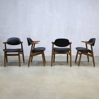 Midcentury vintage Dutch design koehoorn stoelen cowhorn chairs Tijsseling