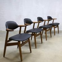 Midcentury vintage Dutch design koehoorn stoelen cowhorn chairs Tijsseling