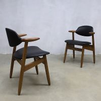vintage Dutch design eetkamerstoelen cowhorn chairs Tijsseling