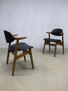 vintage Dutch design eetkamerstoelen cowhorn chairs Tijsseling