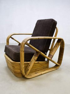 Vintage rattan bamboo chair rotan bamboe lounge fauteuil Paul Frankl