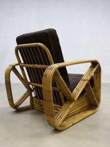Vintage rattan bamboo chair rotan bamboe lounge fauteuil Paul Frankl