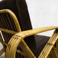 Vintage Art Deco bamboo chair bamboe fauteuil Paul Frankl