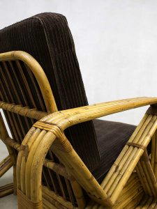 Vintage Art Deco bamboo chair bamboe fauteuil Paul Frankl