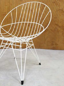 Vintage Dutch design 'Combex' wire chair Cees Braakman Pastoe