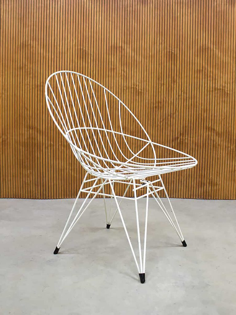 Vintage Dutch design 'Combex' wire chair Cees Braakman Pastoe
