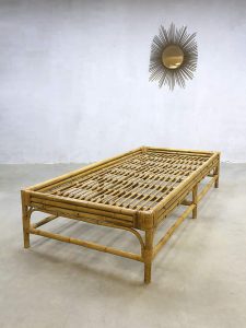 vintage bamboe rattan daybed Dutch design rotan sofa