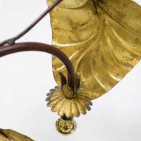 vintage rabarber vloerlamp goud messing hollywood regency design