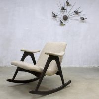 vintage retro lounge fauteuil lounge chair rocking chair Webe Louis van Teeffelen Dutch design schommelstoel