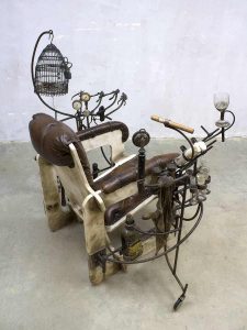 vintage Dutch design art chair steam punkh. Dullaart