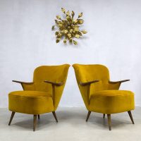 Danish midcentury vintage design velvet armchairs clubchair 'pure Luxury'