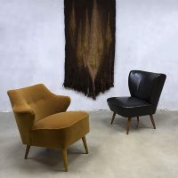 Vintage cocktail stoel chair velvet clubfauteuil velour fifties design Theo Ruth Artifort