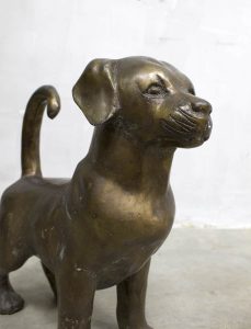 Art deco figurine art statue interior midcentury design dog hond deco