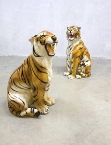 Midcentury keramische tijgers Italian ceramic tigers cheeta
