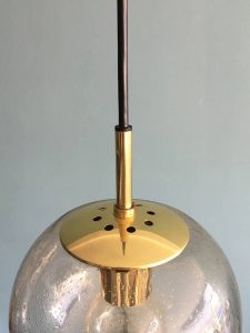 midcentury modern brass pendant lamp bollamp hollywood recency style