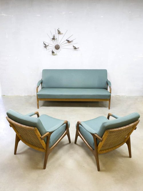 Vintage Danish design lounge set sofa armchairs bank fauteuils Deens